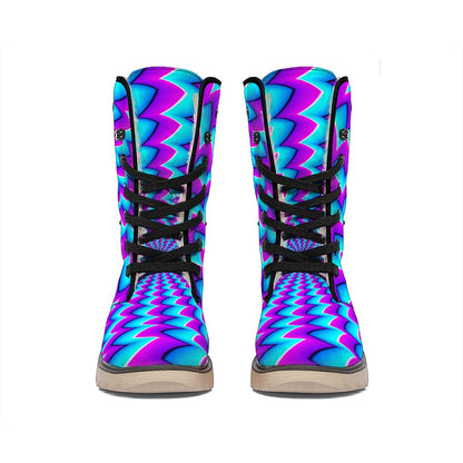 Blue Dizzy Moving Optical Illusion Winter Boots