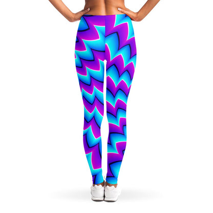 Blue Dizzy Moving Optical Illusion Women's Leggings