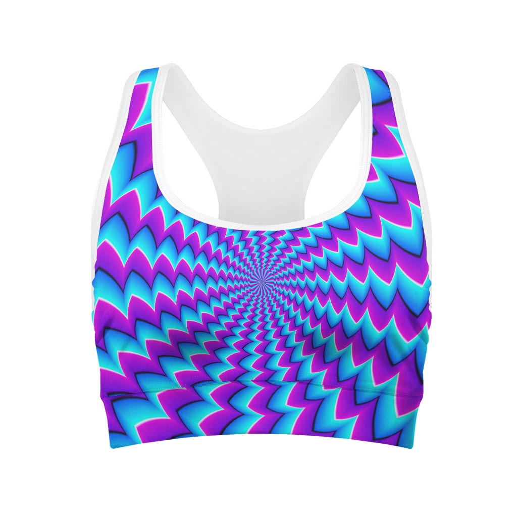 Blue Dizzy Moving Optical Illusion Women's Sports Bra