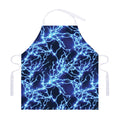 Blue Electric Lightning Print Adjustable Apron