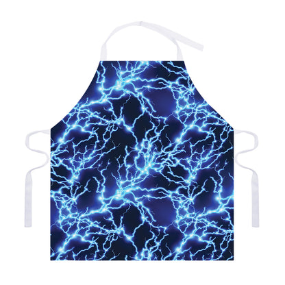 Blue Electric Lightning Print Adjustable Apron
