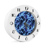 Blue Electric Lightning Print Alarm Clock