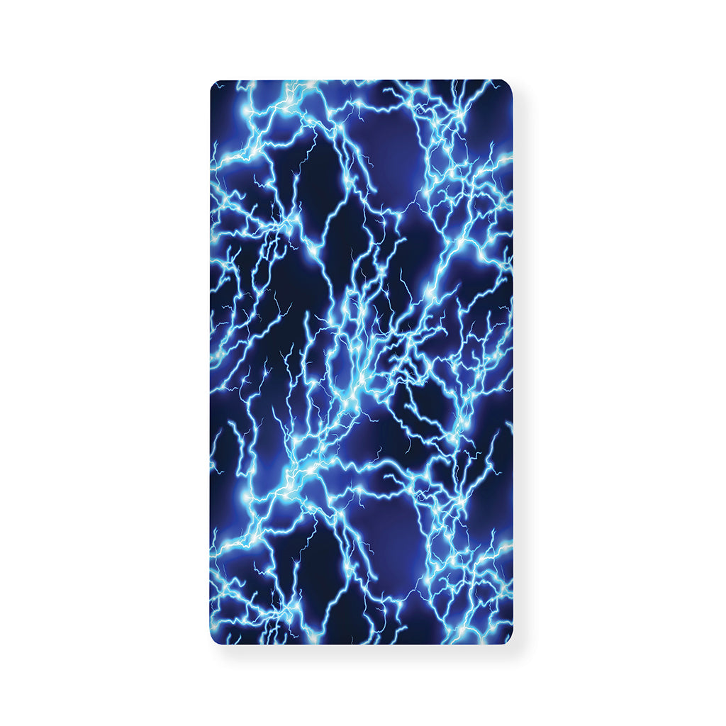Blue Electric Lightning Print Baby Crib Sheet