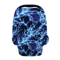 Blue Electric Lightning Print Baby Seat Cover