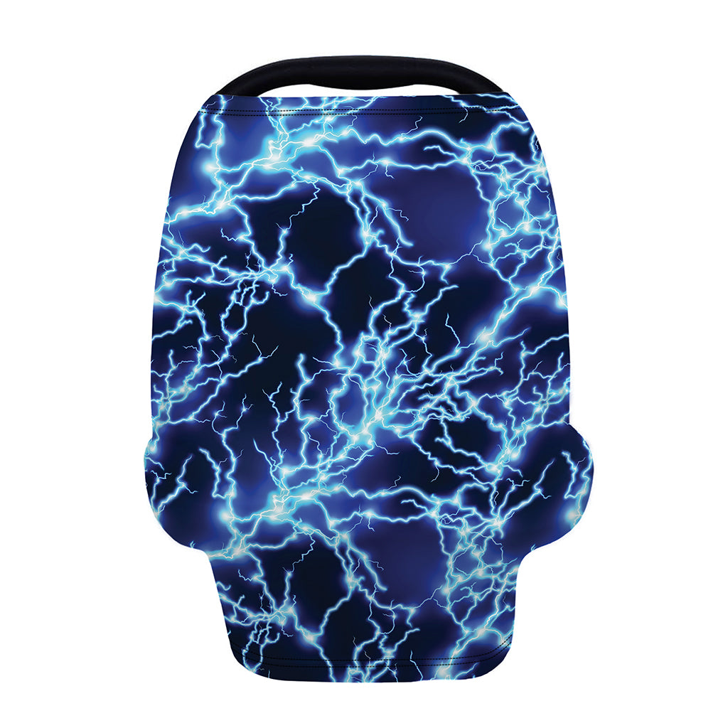 Blue Electric Lightning Print Baby Seat Cover
