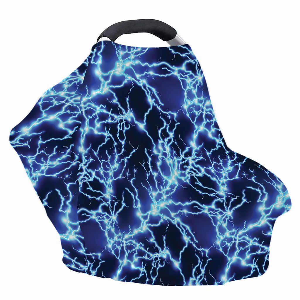 Blue Electric Lightning Print Baby Seat Cover