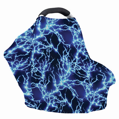 Blue Electric Lightning Print Baby Seat Cover