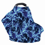 Blue Electric Lightning Print Baby Seat Cover