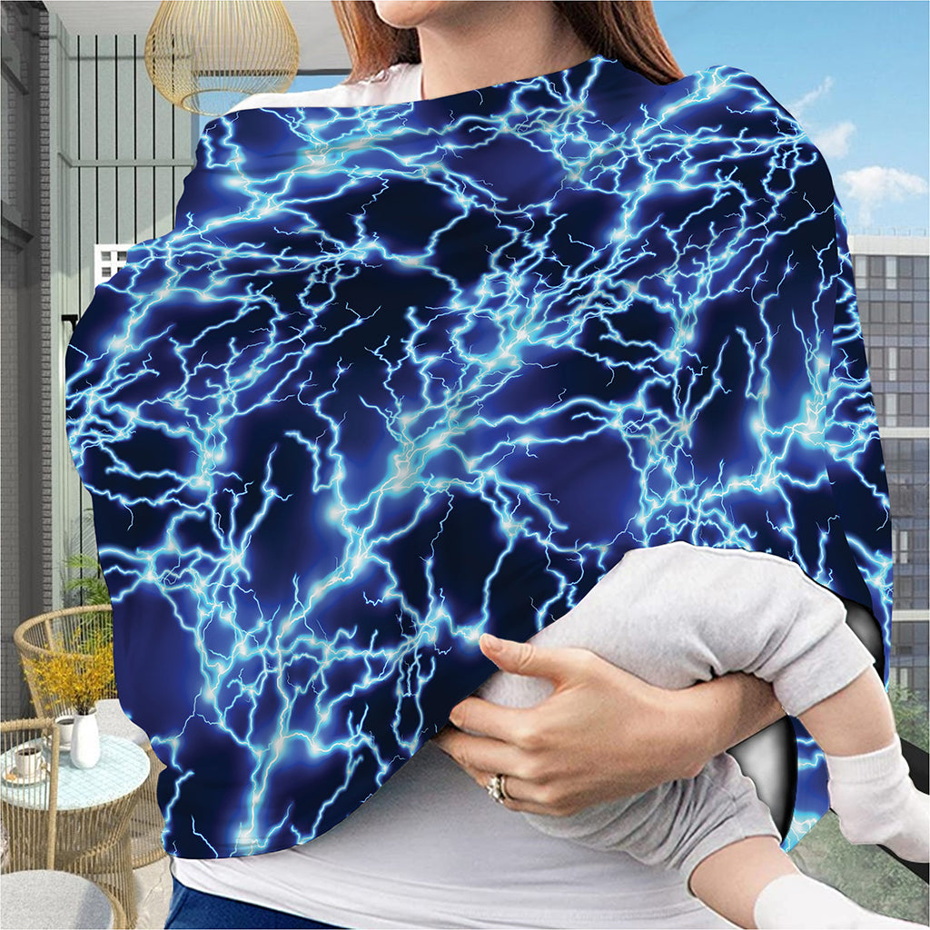 Blue Electric Lightning Print Baby Seat Cover