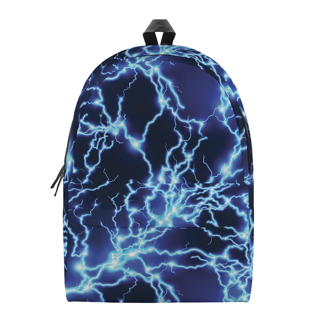 Blue Electric Lightning Print Backpack