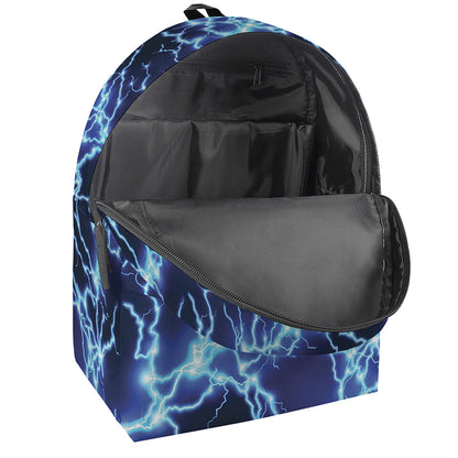 Blue Electric Lightning Print Backpack