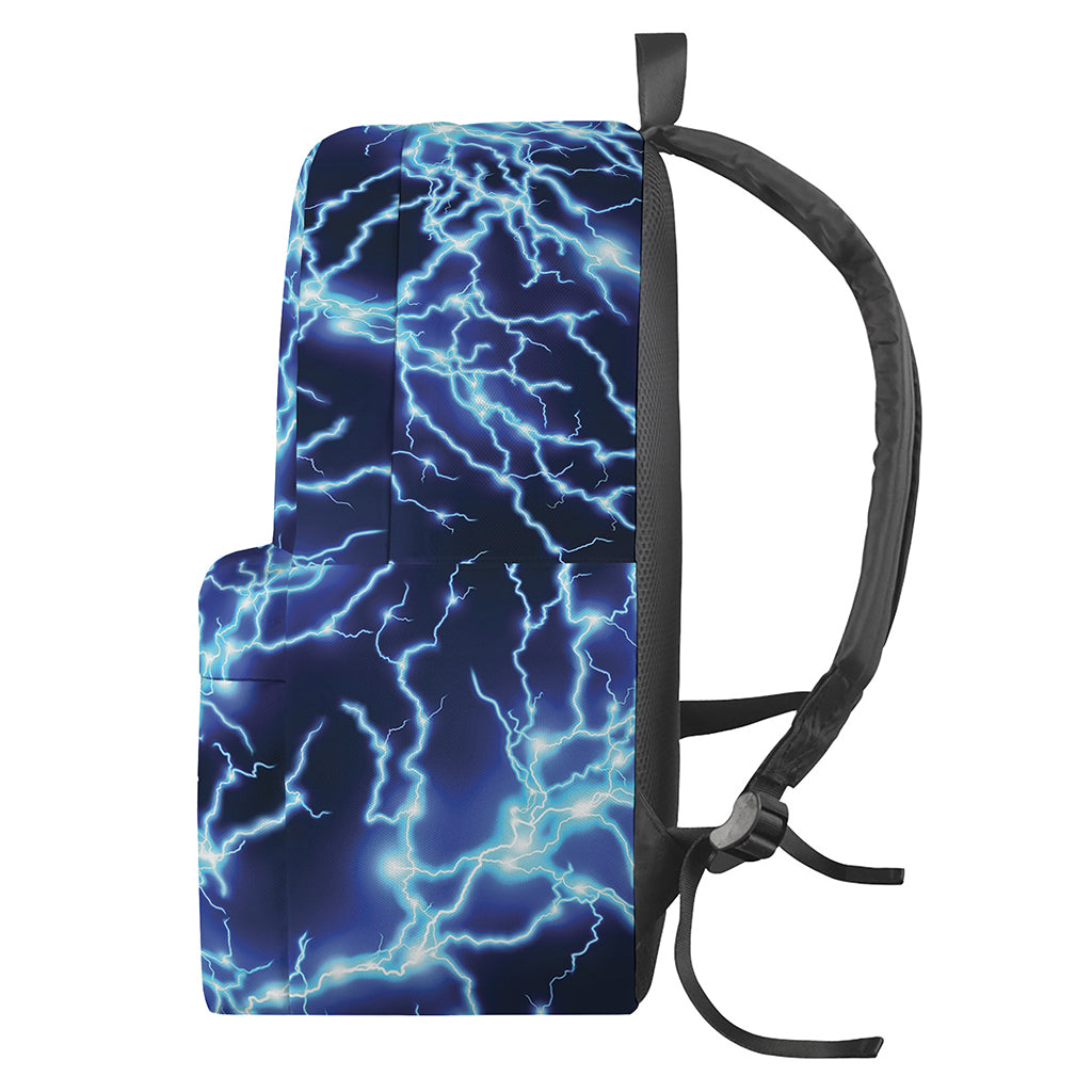 Blue Electric Lightning Print Backpack