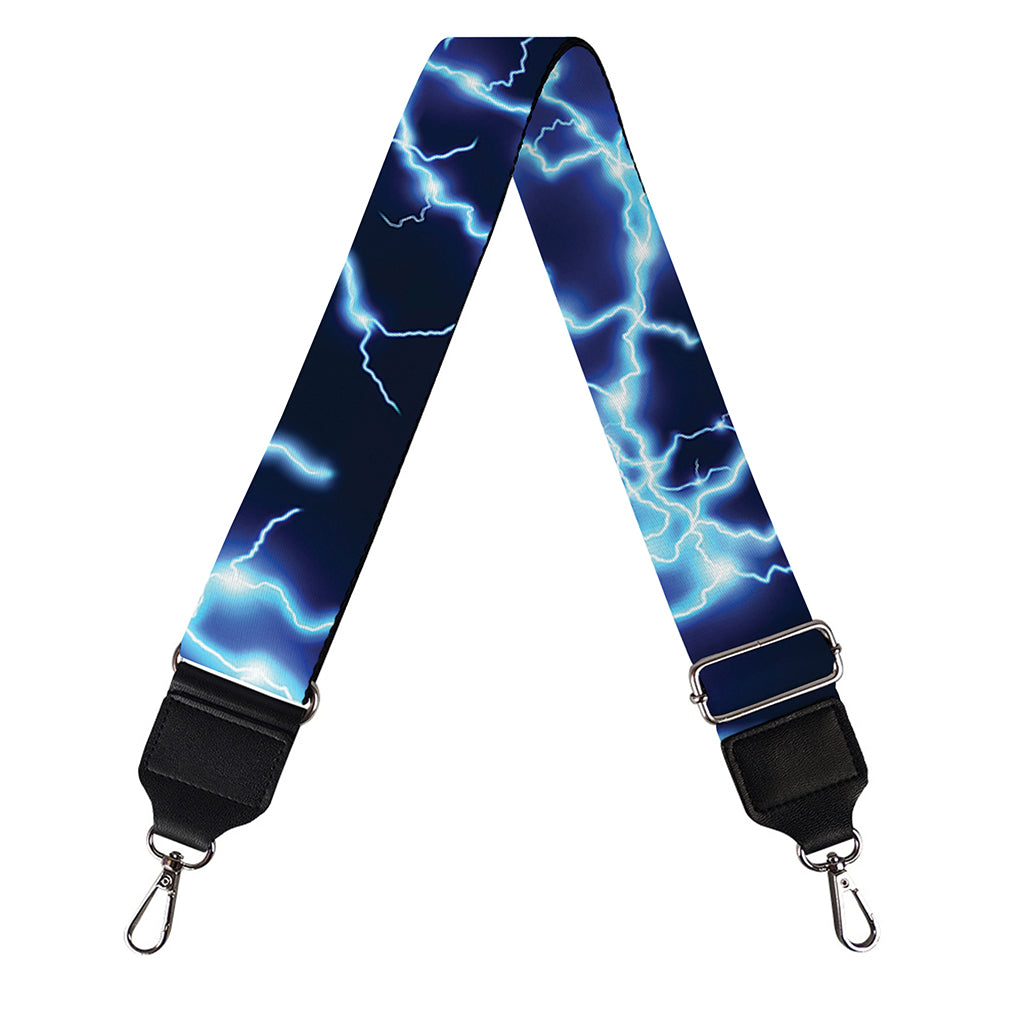Blue Electric Lightning Print Bag Strap