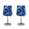 Blue Electric Lightning Print Bar Stool Covers