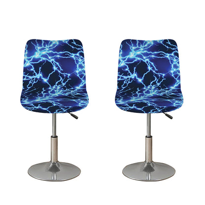 Blue Electric Lightning Print Bar Stool Covers