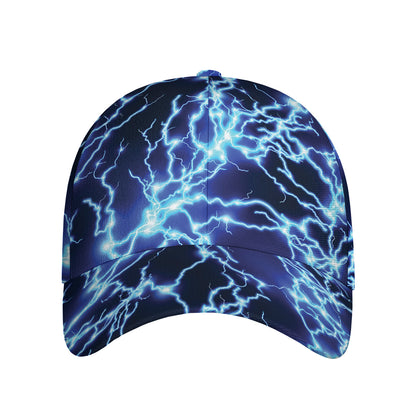 Blue Electric Lightning Print Baseball Cap