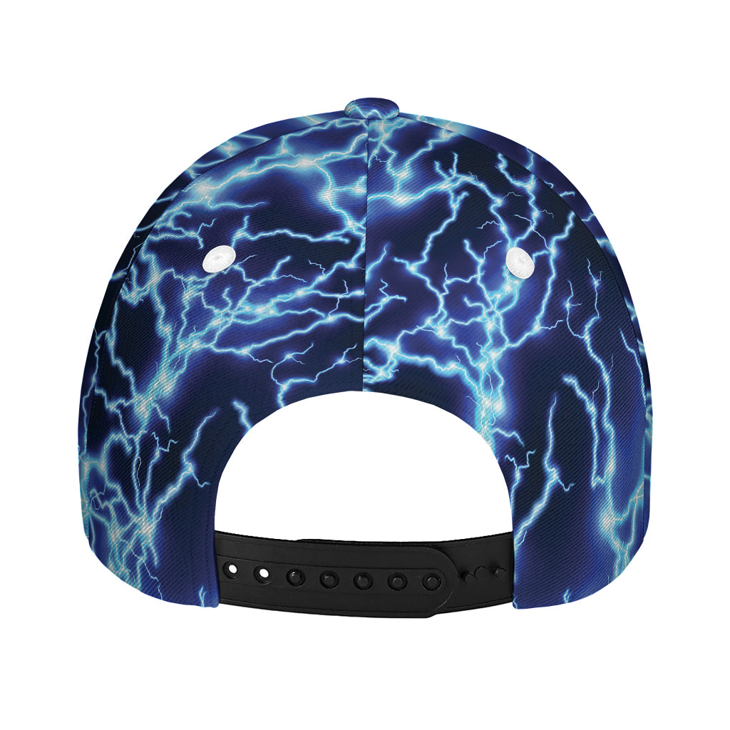 Blue Electric Lightning Print Baseball Cap