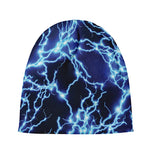 Blue Electric Lightning Print Beanie