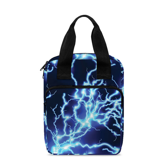 Blue Electric Lightning Print Bible Tote Bag