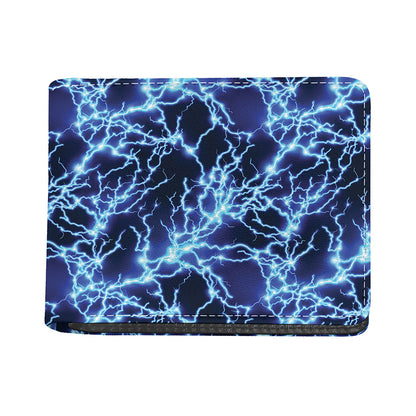 Blue Electric Lightning Print Bifold Wallet