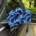 Blue Electric Lightning Print Car Side Mirror Covers
