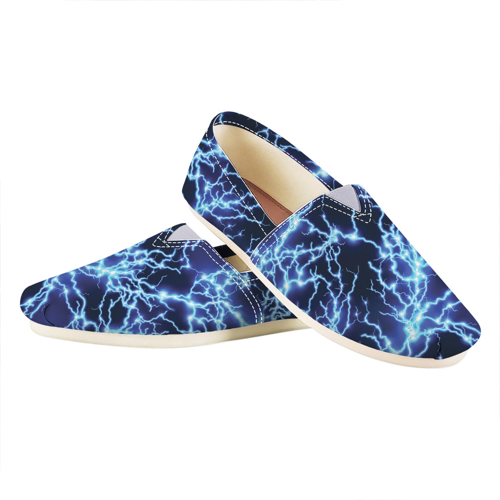 Blue Electric Lightning Print Casual Shoes