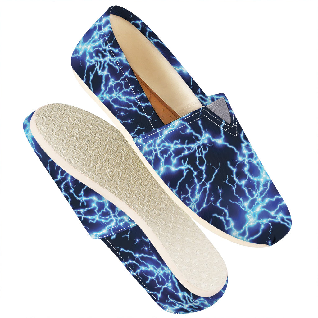 Blue Electric Lightning Print Casual Shoes