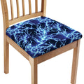 Blue Electric Lightning Print Chair Cushion Cover