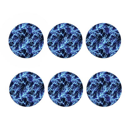 Blue Electric Lightning Print Coaster Set