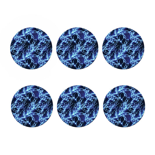 Blue Electric Lightning Print Coaster Set