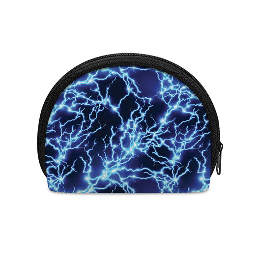 Blue Electric Lightning Print Coin Purse
