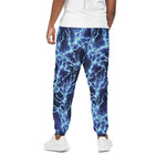 Blue Electric Lightning Print Cotton Pants