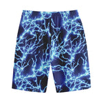 Blue Electric Lightning Print Cotton Shorts