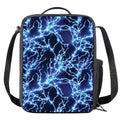 Blue Electric Lightning Print Crossbody Lunch Bag