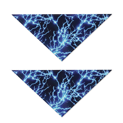 Blue Electric Lightning Print Dog Bandana