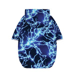 Blue Electric Lightning Print Dog Zip Up Hoodie