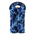 Blue Electric Lightning Print Double Neoprene Wine Tote