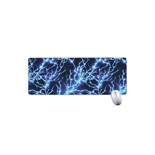 Blue Electric Lightning Print Extended Mouse Pad