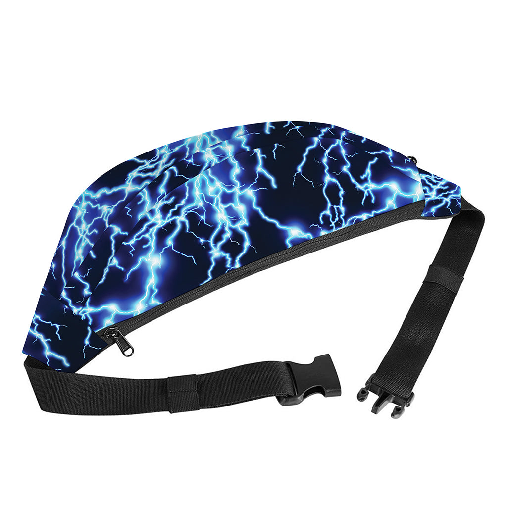 Blue Electric Lightning Print Fanny Pack