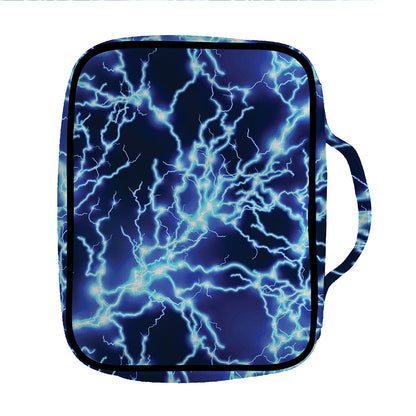 Blue Electric Lightning Print Front Pocket Bible Bag