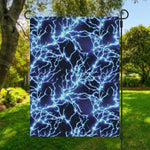 Blue Electric Lightning Print Garden Flag