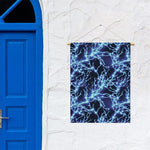 Blue Electric Lightning Print Garden Flag