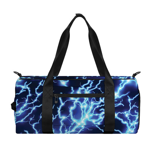 Blue Electric Lightning Print Gym Bag