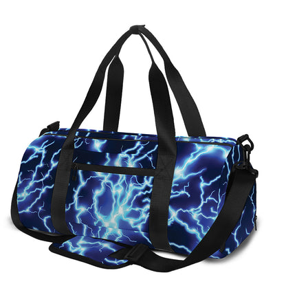 Blue Electric Lightning Print Gym Bag