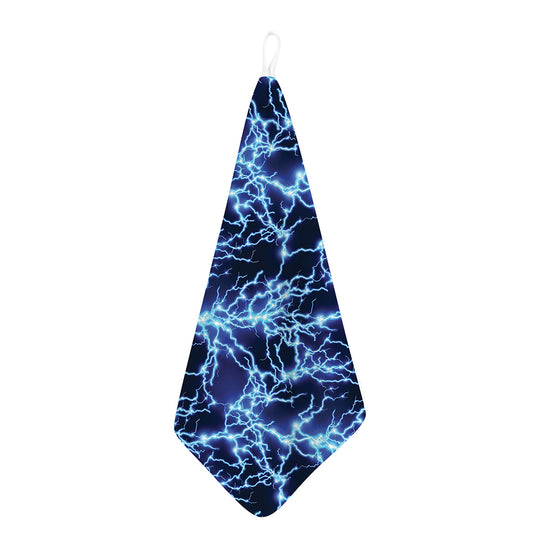 Blue Electric Lightning Print Hand Towel