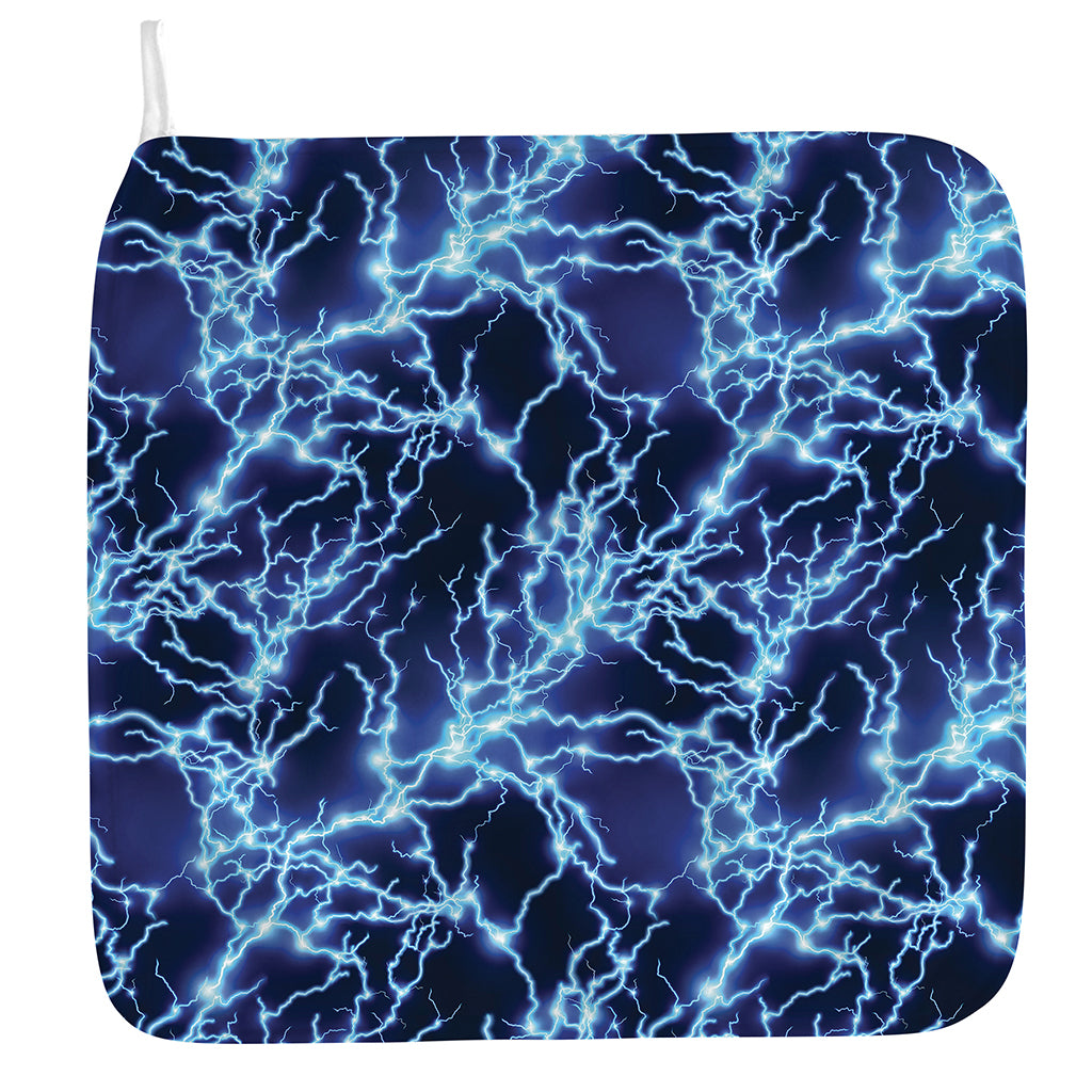 Blue Electric Lightning Print Hand Towel
