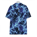 Blue Electric Lightning Print Hawaiian Shirt