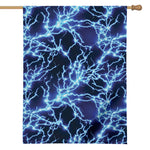 Blue Electric Lightning Print House Flag