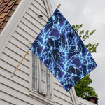 Blue Electric Lightning Print House Flag