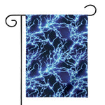 Blue Electric Lightning Print House Flag
